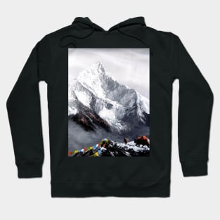 Panoramic View Of Everest Mountain Hoodie